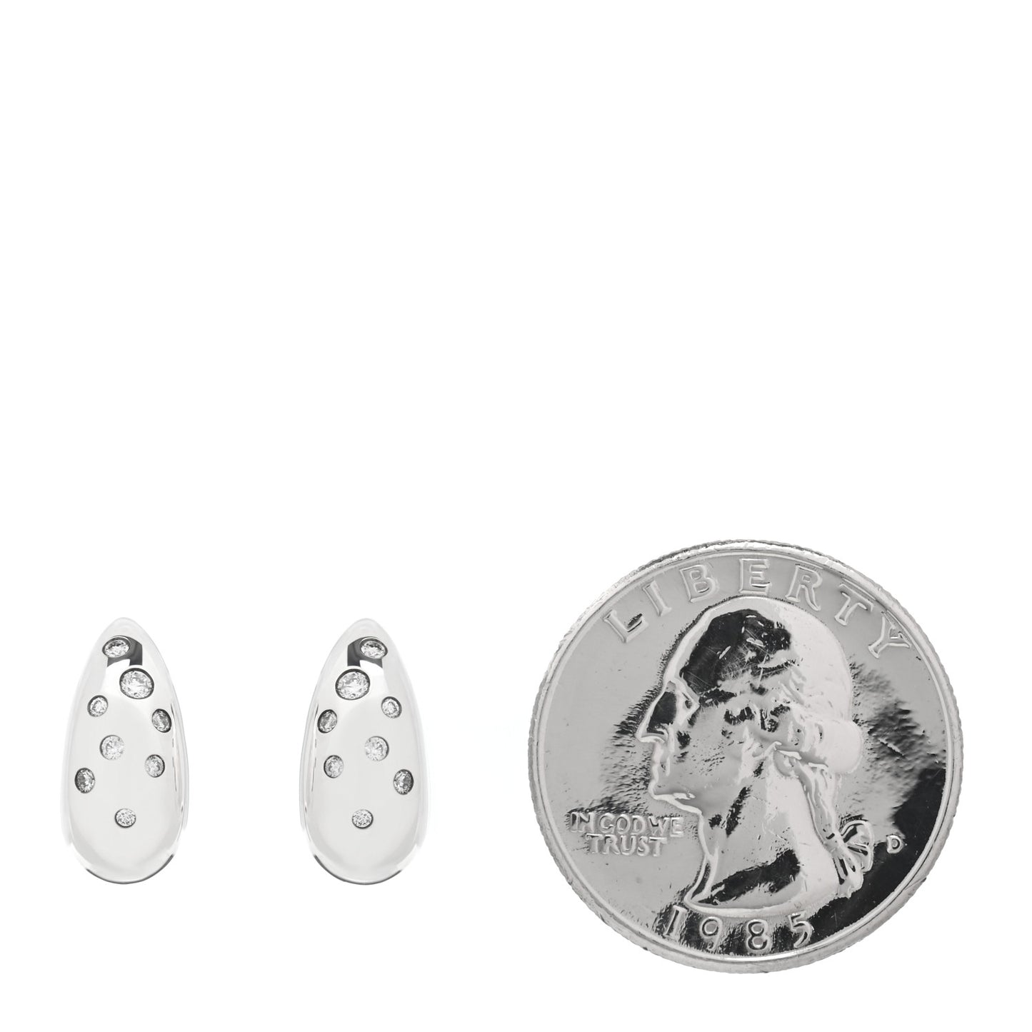 Sterling Silver Diamond 15mm Pure Form Earrings