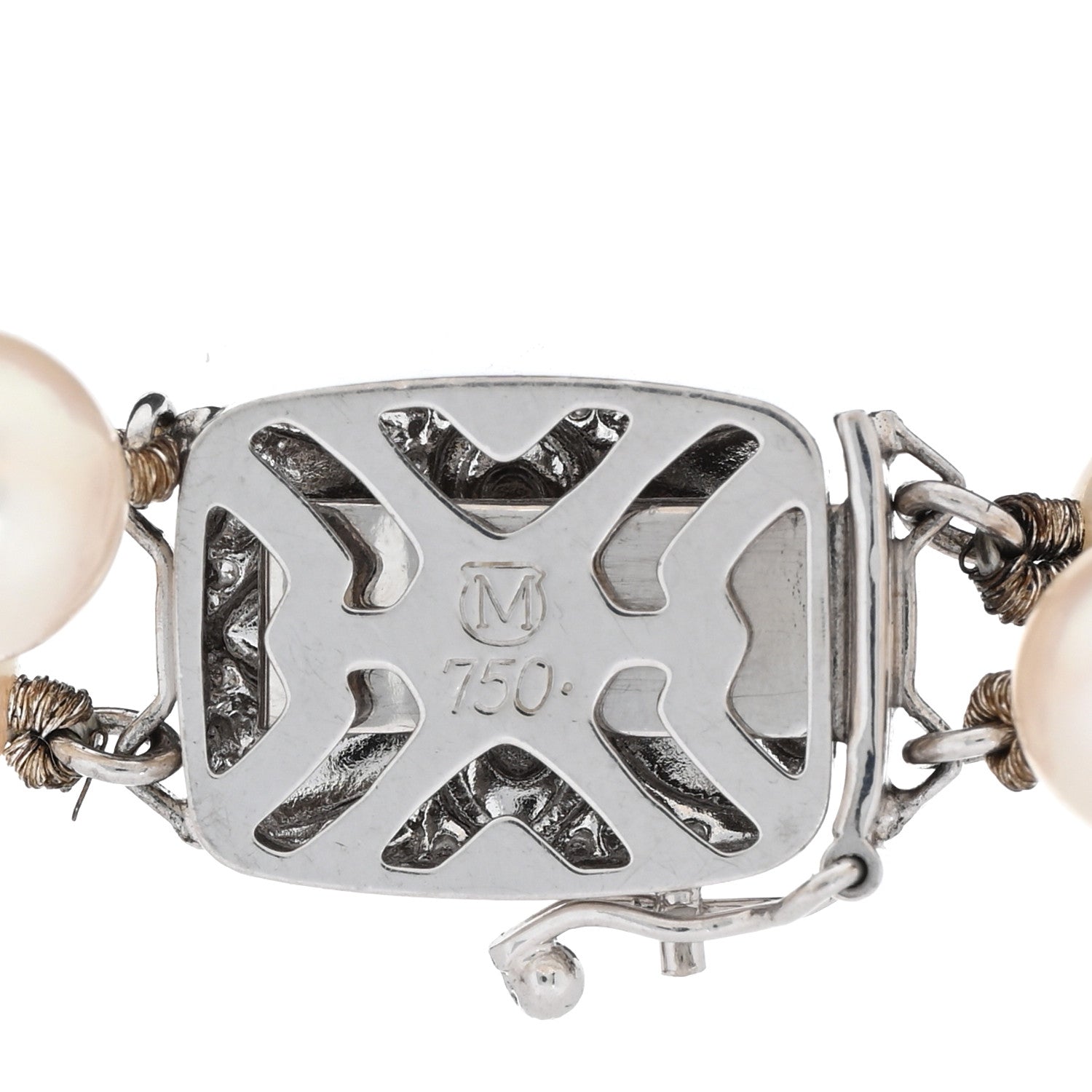 Mikimoto 18K White Gold Akoya Pearl 6mm Double Strand Bracelet 3 of 3