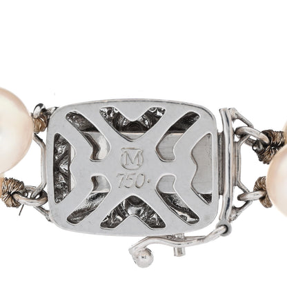 Mikimoto 18K White Gold Akoya Pearl 6mm Double Strand Bracelet 3 of 3