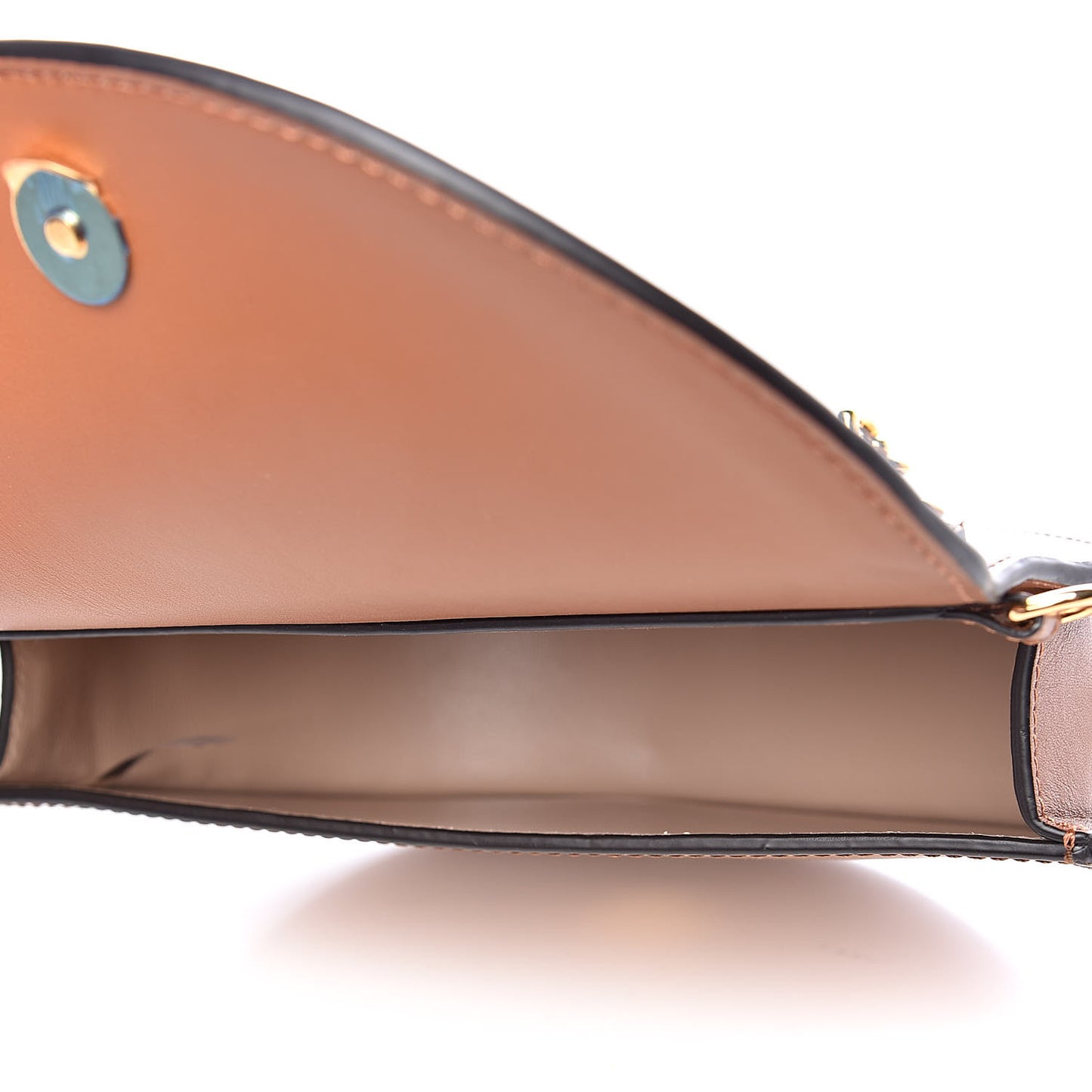 Spazzolato Sfumato Lambskin Calfskin Small Nile Bracelet Minaudiere Bag Caramel