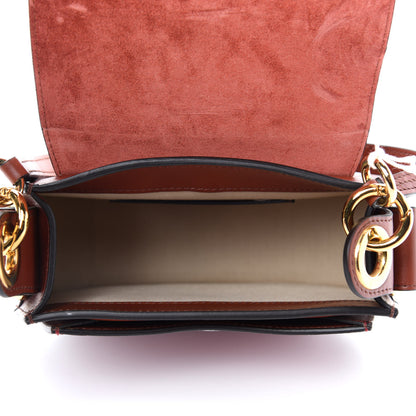 Chloe Calfskin Crocodile Embossed Small Tess Bag Pink Red 5 of 12