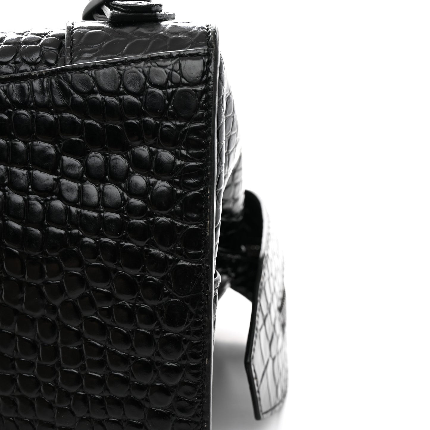 Calfskin Crocodile Embossed Neo Classic Black Hardware Medium City Black