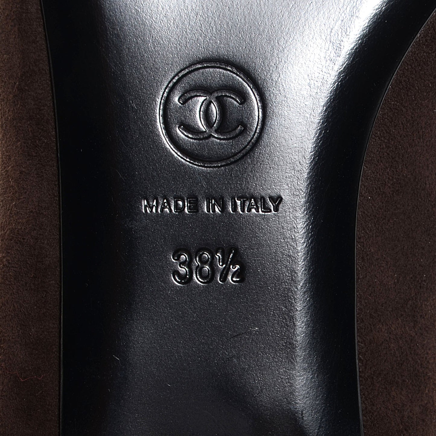 Suede CC Cap Toe Stitched Flats 38.5 Brown