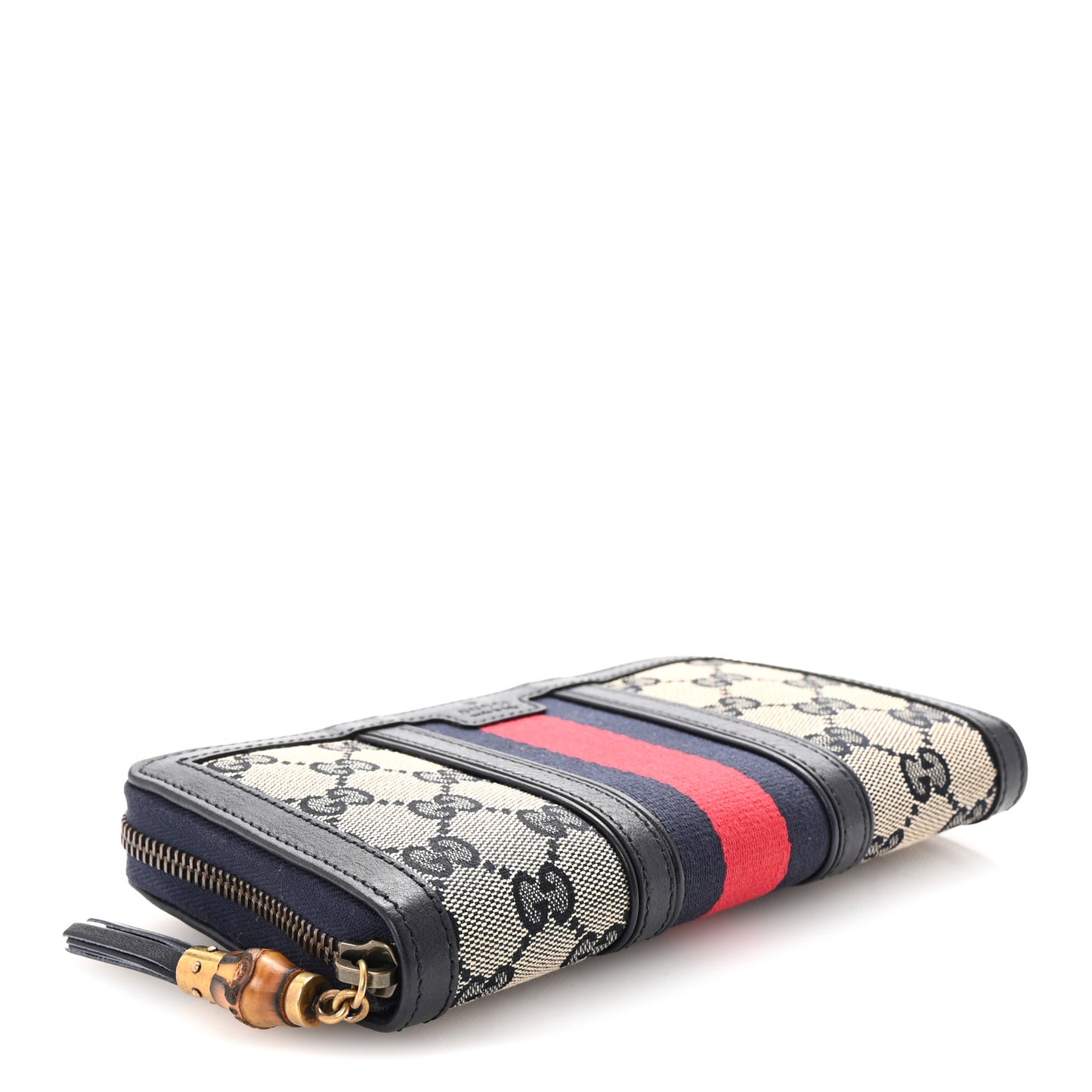 Monogram Web Rania Zip Around Wallet Navy