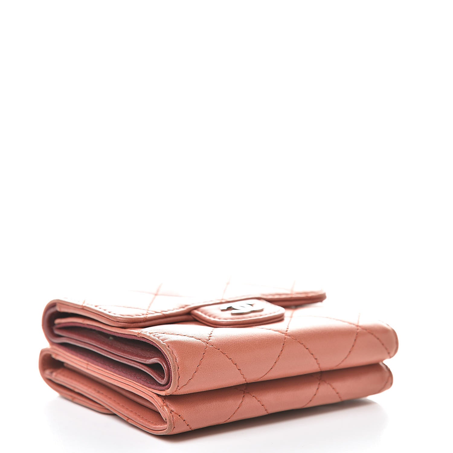 Chanel Lambskin Quilted Compact Flap Wallet Red 4 of 15
