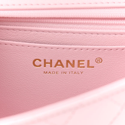 Chanel Lambskin Quilted Mini Top Handle Rectangular Flap Light Pink 6 of 10