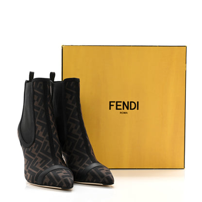 Fendi Mesh Tulle FF Colibri Ankle Booties 39 Tobacco Moro Black 9 of 9