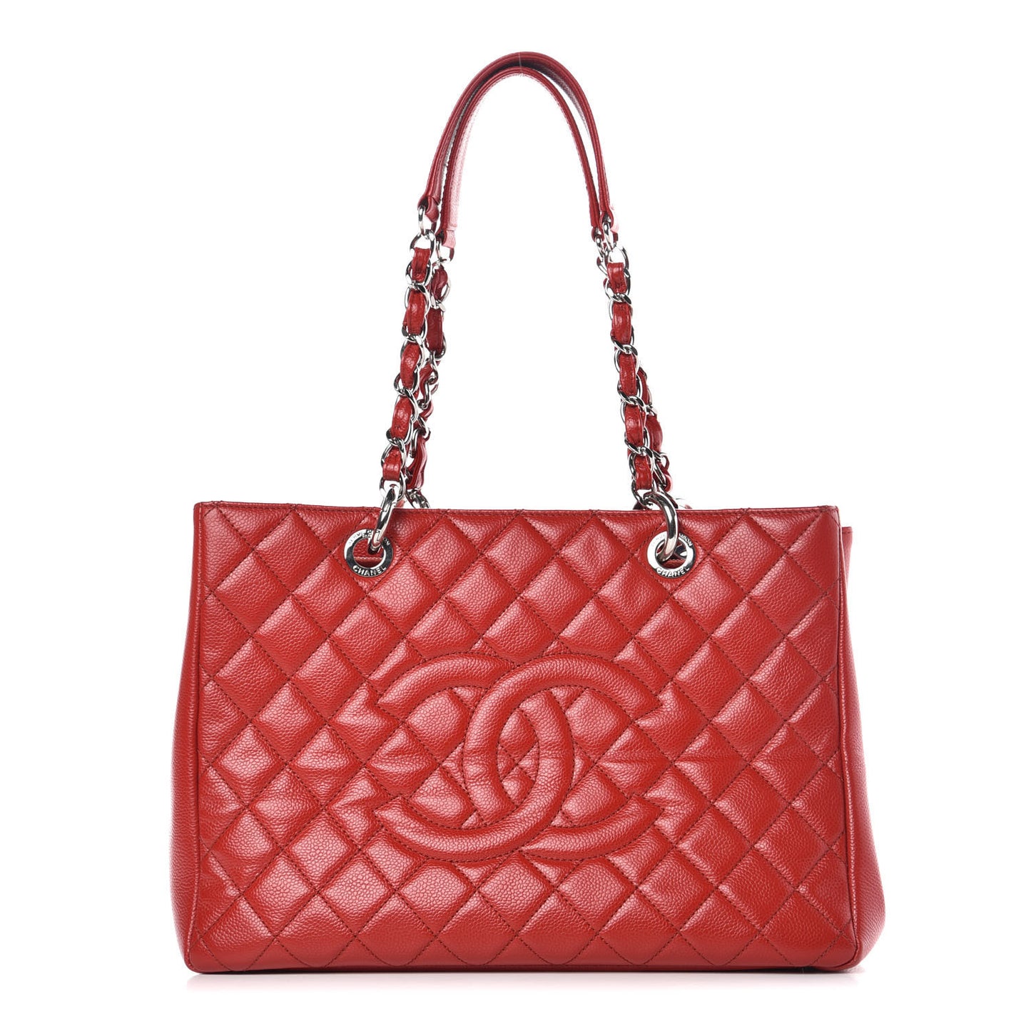 Caviar Quilted Grand Shopping Tote GST Red