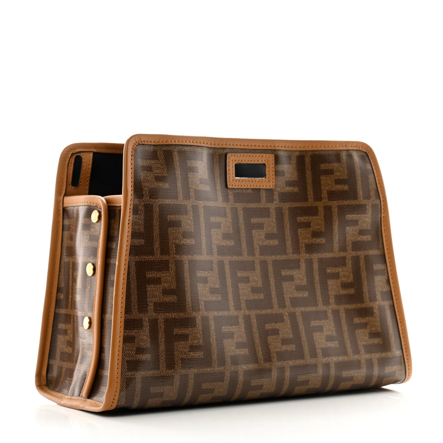 Glazed Fabric Vitello Century FF 1974 Stamp Patch Mini Peekaboo Defender Cover Mogano Panna Caramello