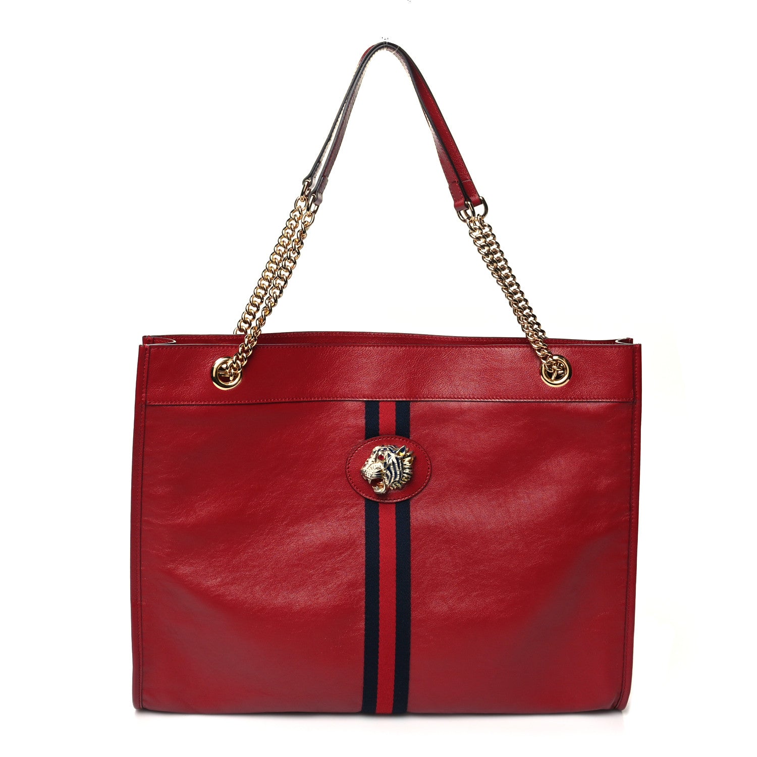 Gucci Calfskin Large Rajah Chain Tote Romantic Cherry 3 of 12