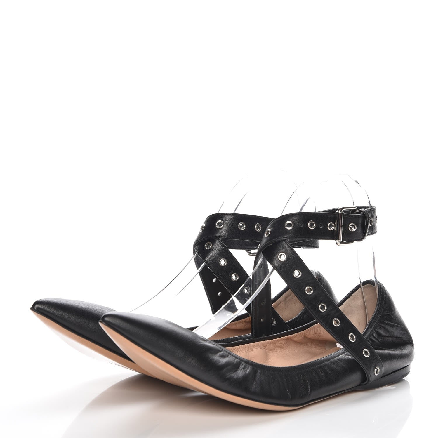 Valentino Garavani Nappa Love Latch Ballerina Flats 40.5 Black 3 of 8
