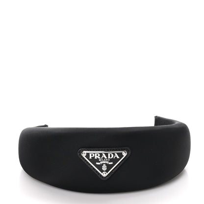 Prada Re-Nylon Metal Triangle Logo Headband Black 3 of 6