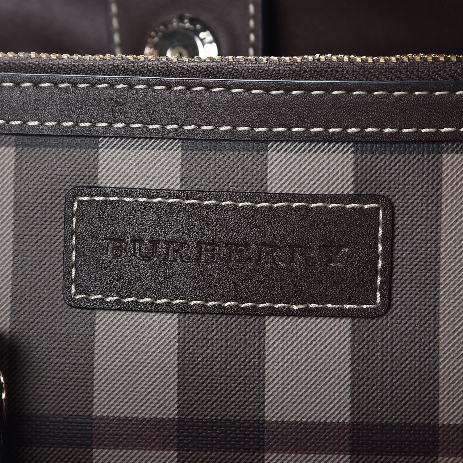 Burberry Smoked Check Small Canterbury Tote Brown 6 of 6