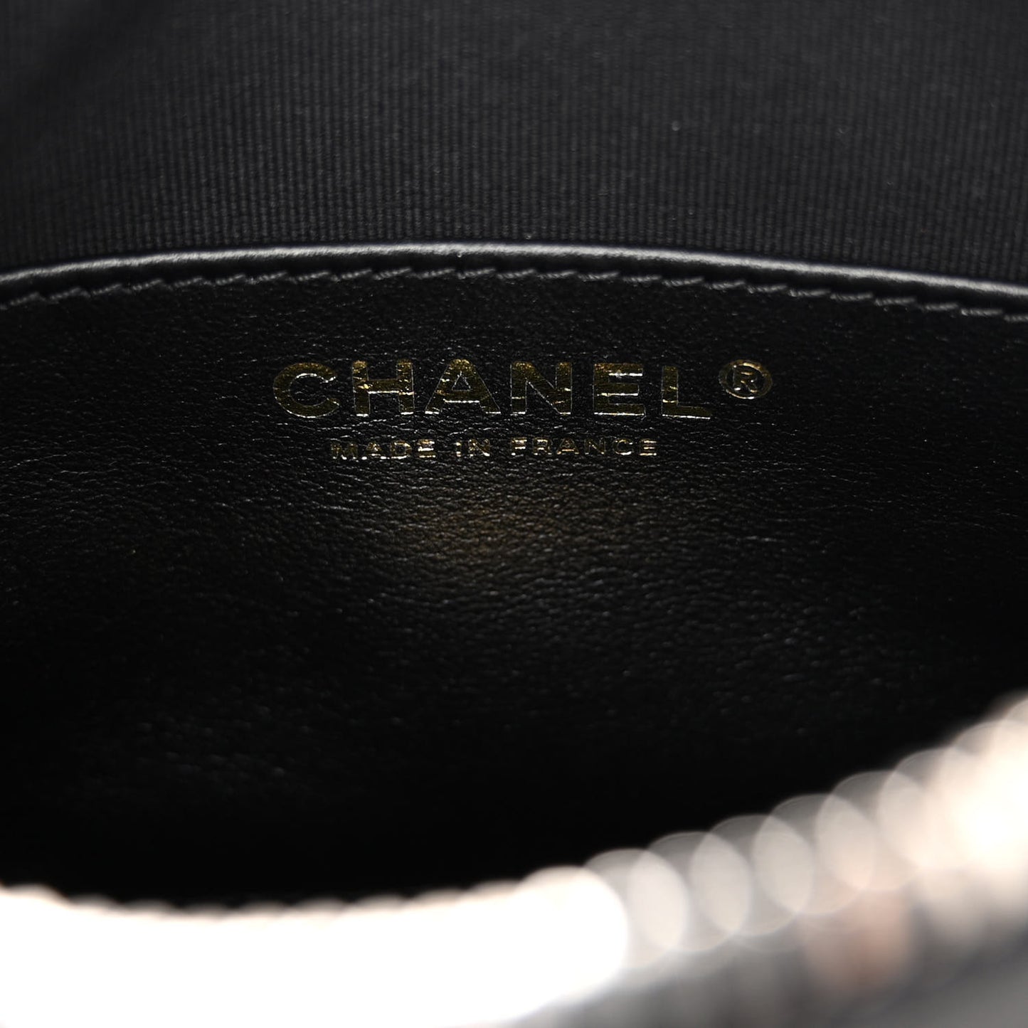 Calfskin Quilted Small Camera Case Black