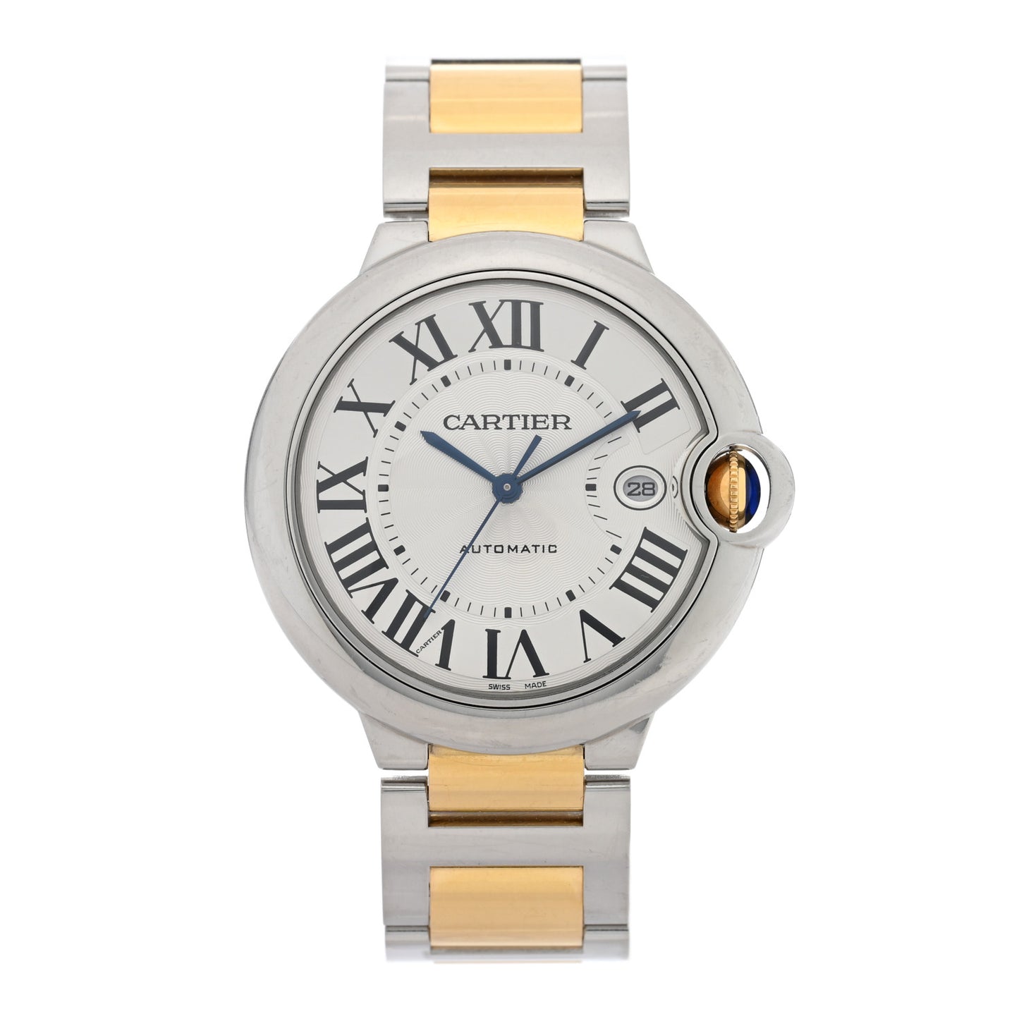 Stainless Steel 18K Yellow Gold 42mm Ballon Bleu De Cartier Automatic Watch