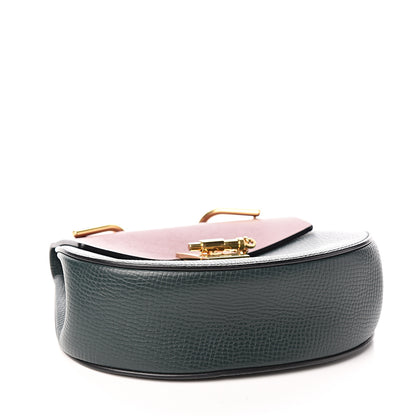 Chloe Grained Calfskin Lambskin Bi-Color Drew Shoulder Bag Plum Purple Green 3 of 9