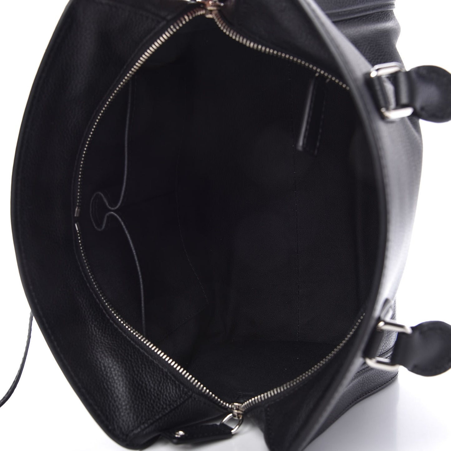 Pebbled Calfskin Small Skull Padlock Zip Around Tote Black