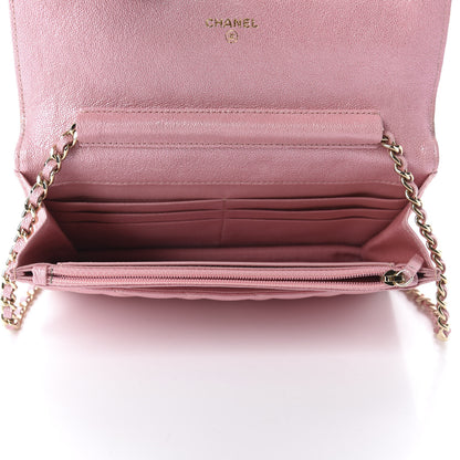 Chanel Iridescent Caviar Quilted Wallet on Chain WOC Rose Pink 5 of 12
