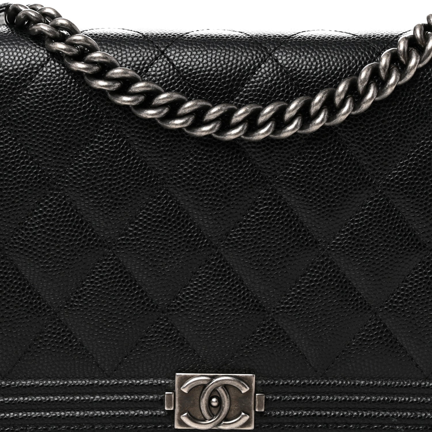 Chanel Caviar Quilted Boy Wallet On Chain WOC Black 9 of 14