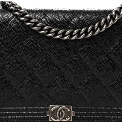 Chanel Caviar Quilted Boy Wallet On Chain WOC Black 9 of 14