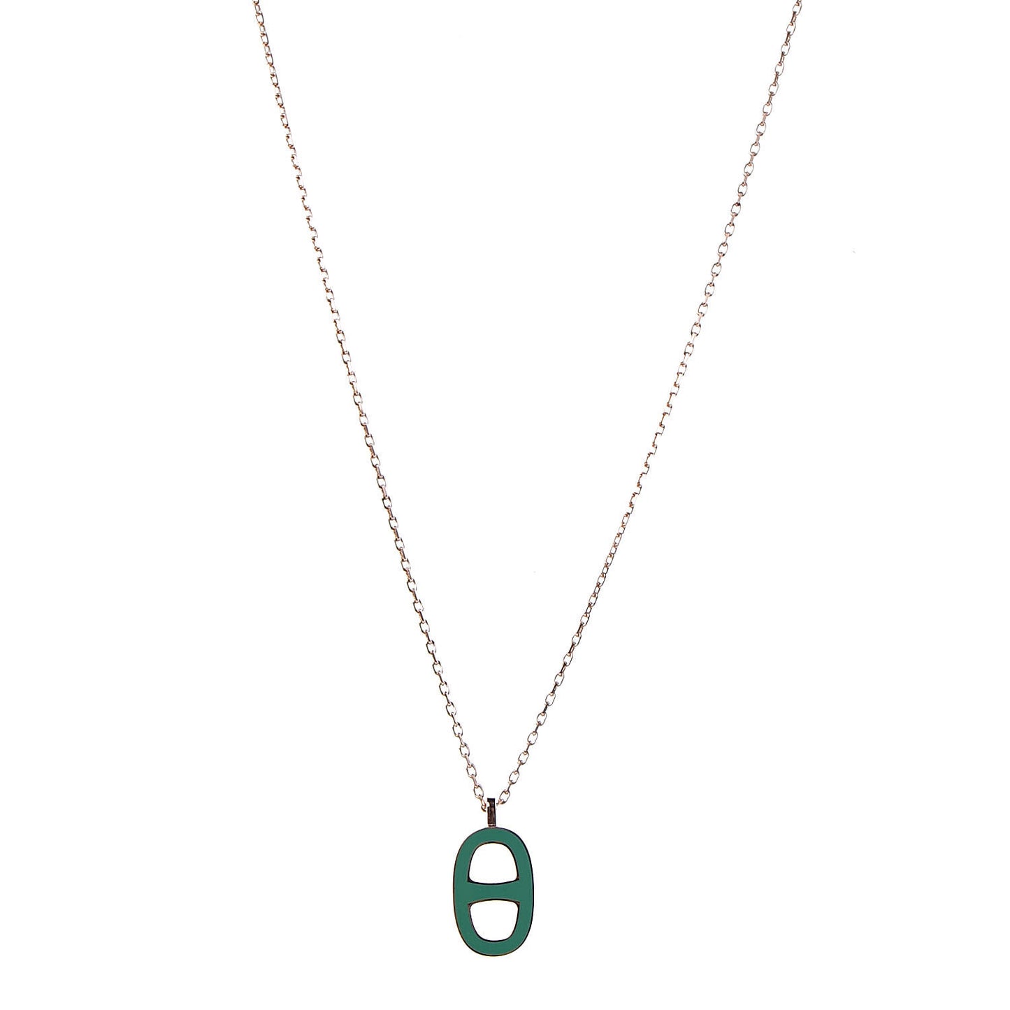 Laquered Iliade Pendant Necklace Vert Malachite