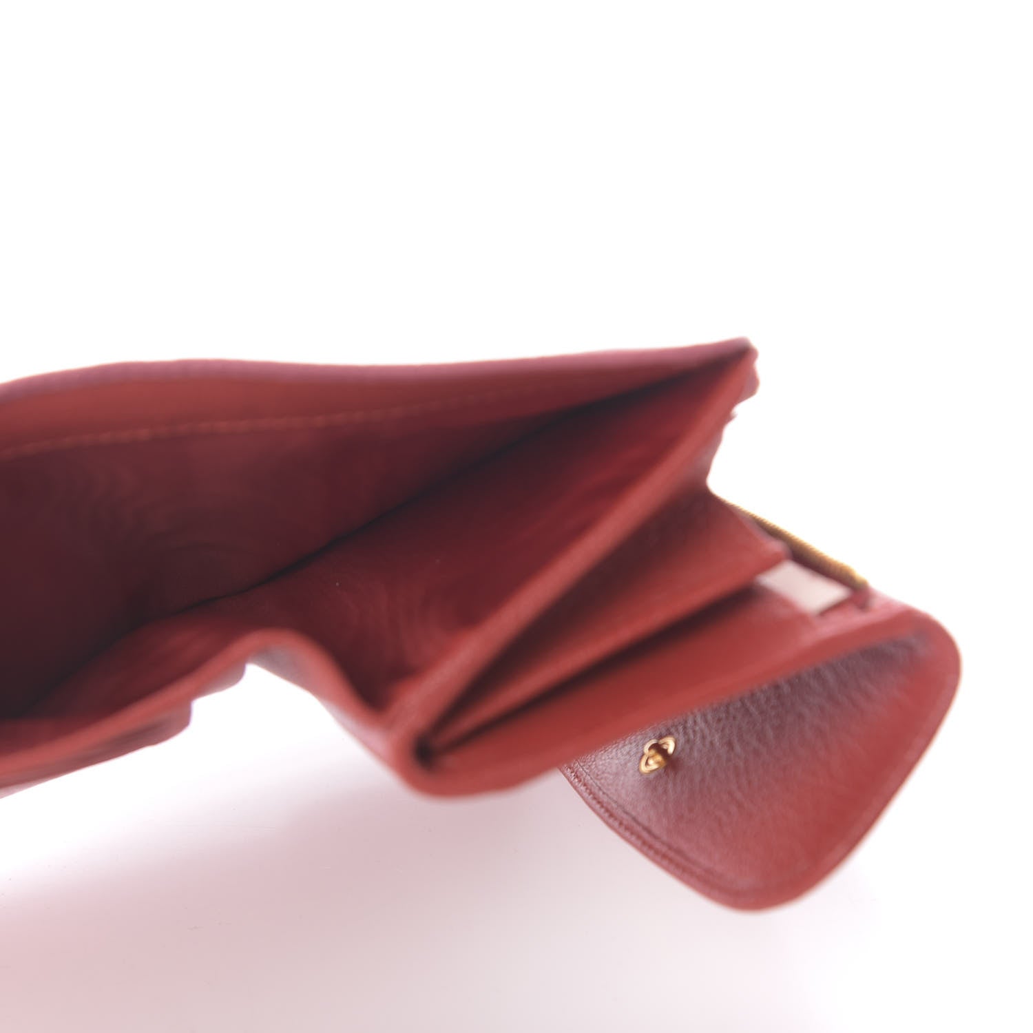 Miu Miu Goatskin Madras Bicolor Flap Wallet Fuoco Bruyere 7 of 10