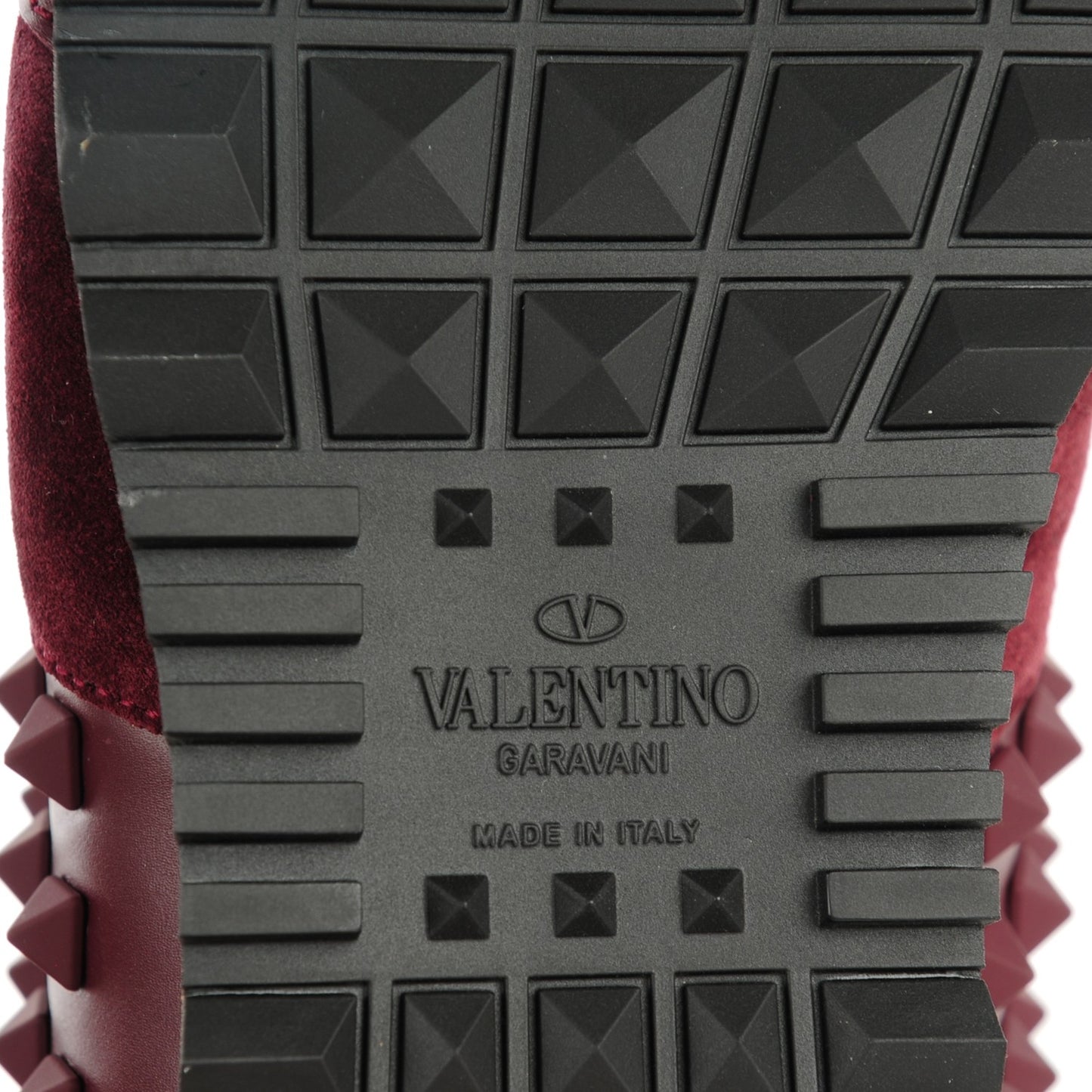 Calfskin Suede Rockstud Sneakers 37 Rubin