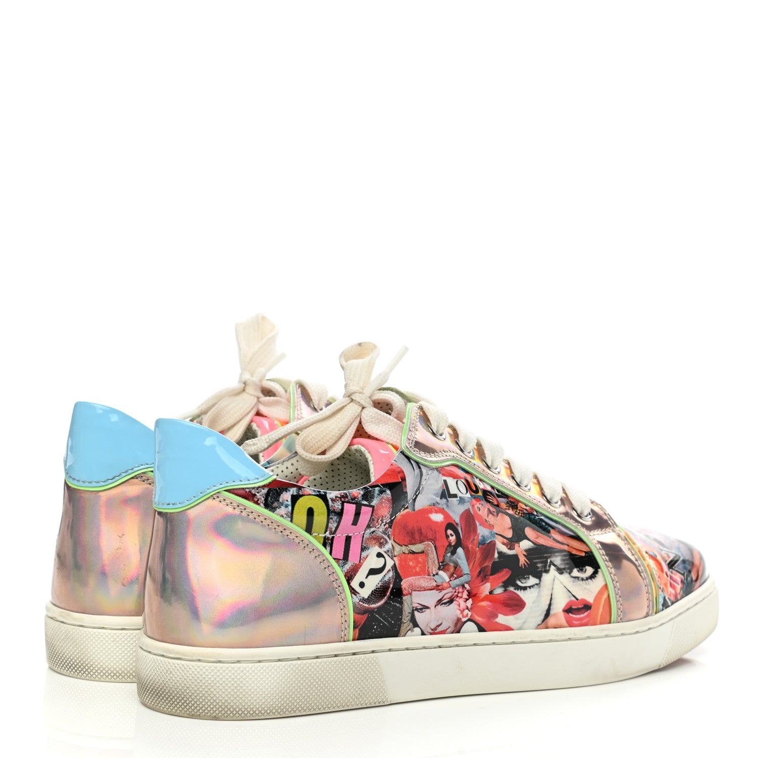 Christian Louboutin Calfskin Vieira Print Womens Orlato Flat Sneakers 39.5 Multicolor 4 of 12