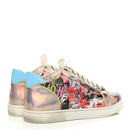 Christian Louboutin Calfskin Vieira Print Womens Orlato Flat Sneakers 39.5 Multicolor 4 of 12