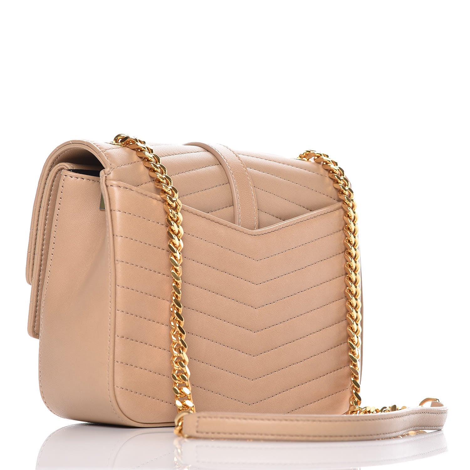 Saint Laurent Lambskin Matelasse Chevron Monogram Small Sulpice Bag Sable Beige 3 of 9
