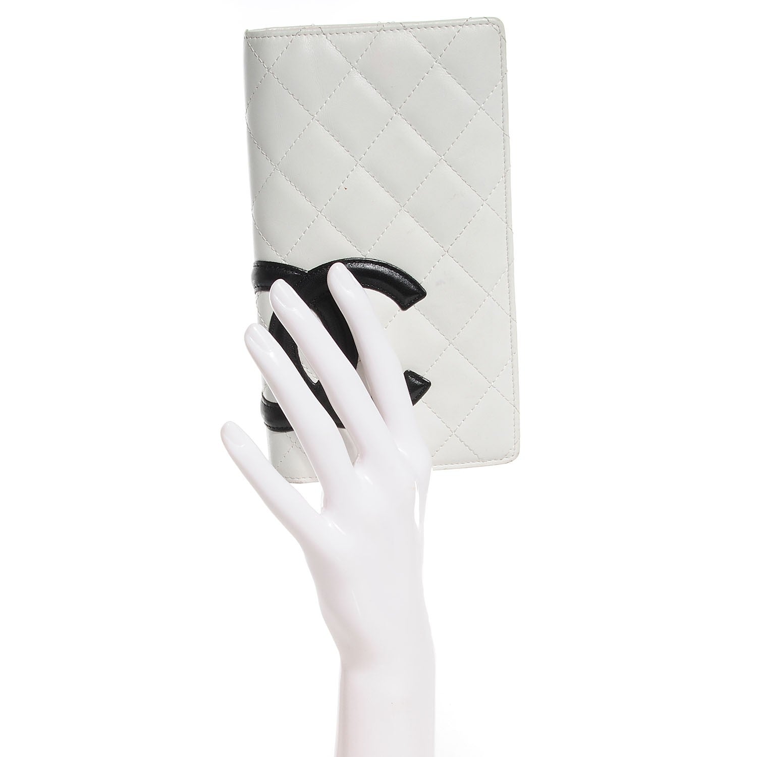 Chanel Calfskin Quilted Cambon Yen Wallet White 2 of 8