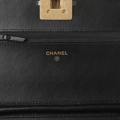 Chanel Lambskin Pyramid Wallet On Chain WOC Black 6 of 11