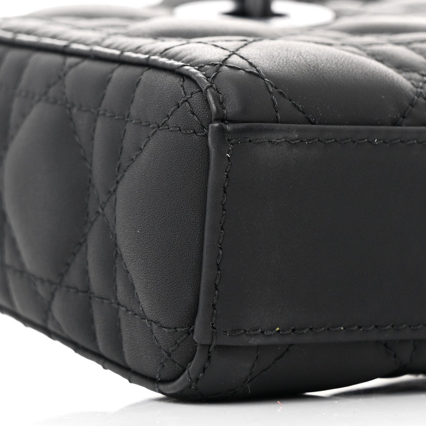 Ultra Matte Calfskin Cannage Medium Lady D-Joy Black