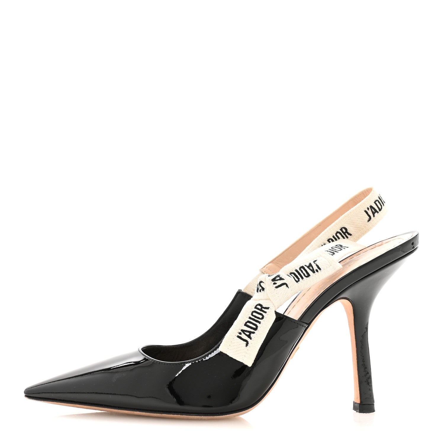 Christian Dior Patent Ribbon J'Adior Slingback 100mm Pumps 39 Black 1 of 8