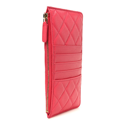 Chanel Caviar Quilted French New Wave Flat Wallet Pouch Pink 3 of 8