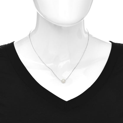 Mikimoto 18K White Gold Akoya Pearl 7mm Single Pendant Necklace 2 of 5