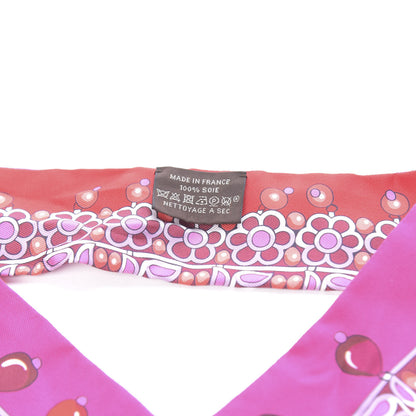 Hermes Silk Parures Des Maharajas Twilly Fuchsia Parme Rouge 2 of 4