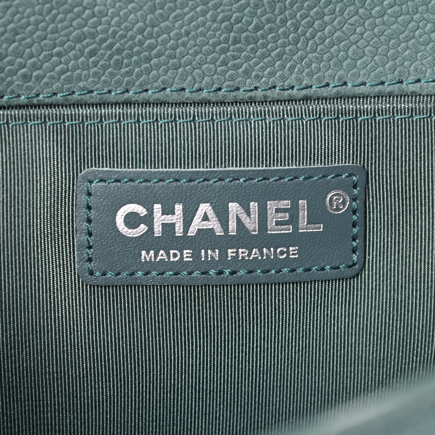 Caviar Quilted Medium Boy Flap Vert Fonce