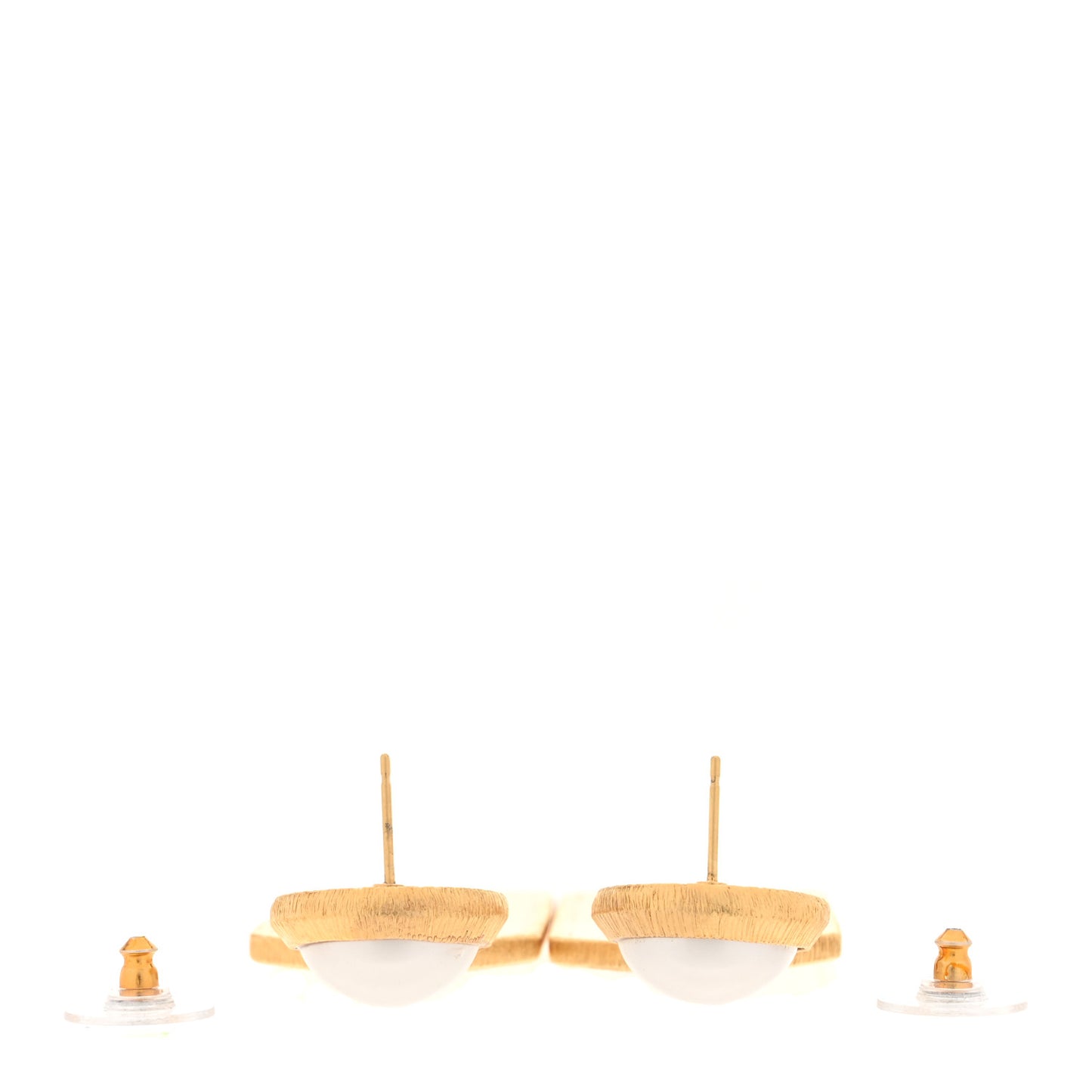 Pearl CC Tags Drop Earrings Gold