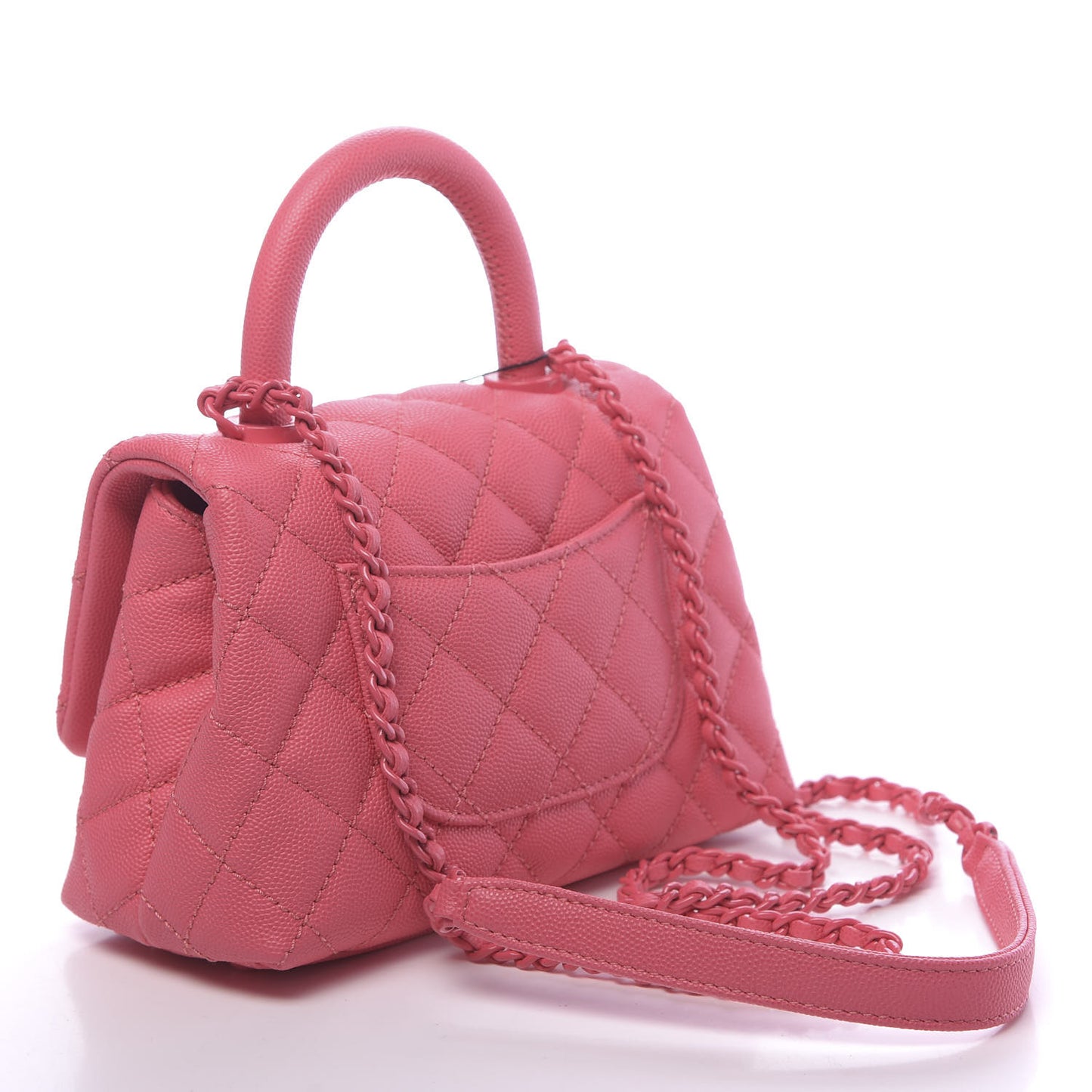 Caviar Quilted Incognito Extra Mini Coco Handle Flap Pink