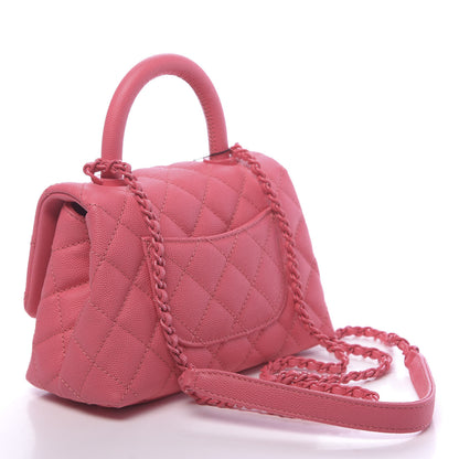 Chanel Caviar Quilted Incognito Extra Mini Coco Handle Flap Pink 3 of 10