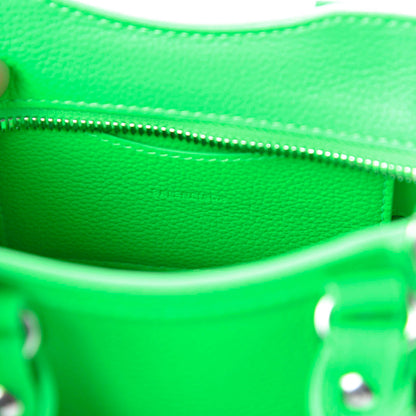 Balenciaga Grained Calfskin Neo Classic Silver Hardware Nano City Crossbody Fluo Green 8 of 9