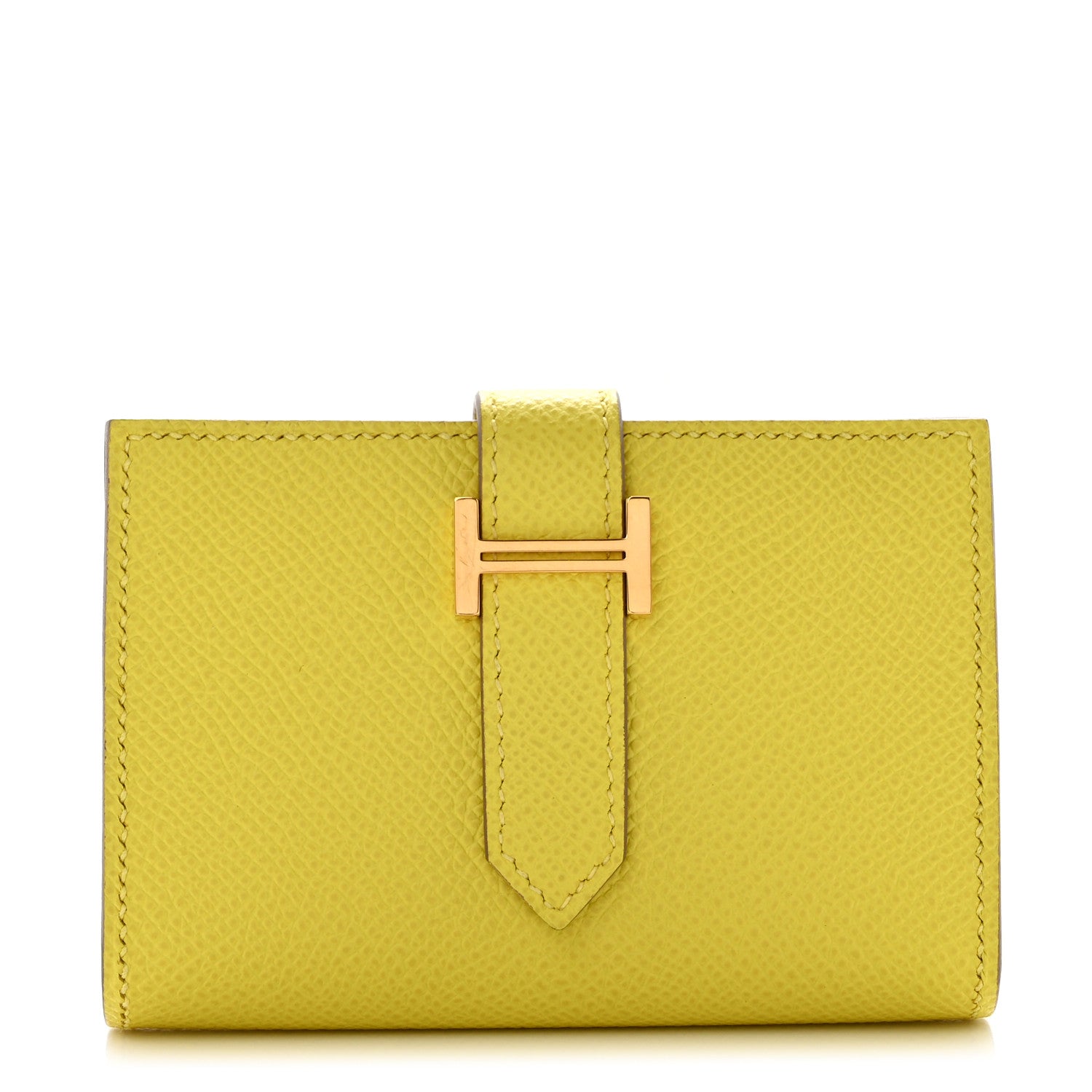 Hermes Epsom Mini Bearn Wallet Lime 1 of 8