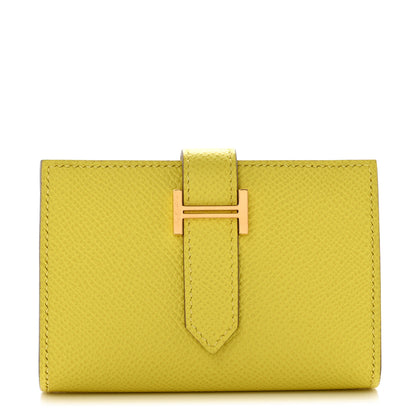 Hermes Epsom Mini Bearn Wallet Lime 1 of 8