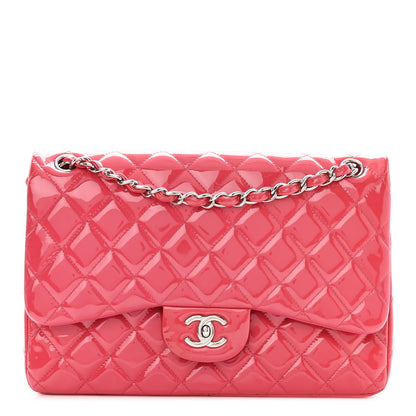 Chanel Patent Quilted Jumbo Double Flap Pink 1 of 14