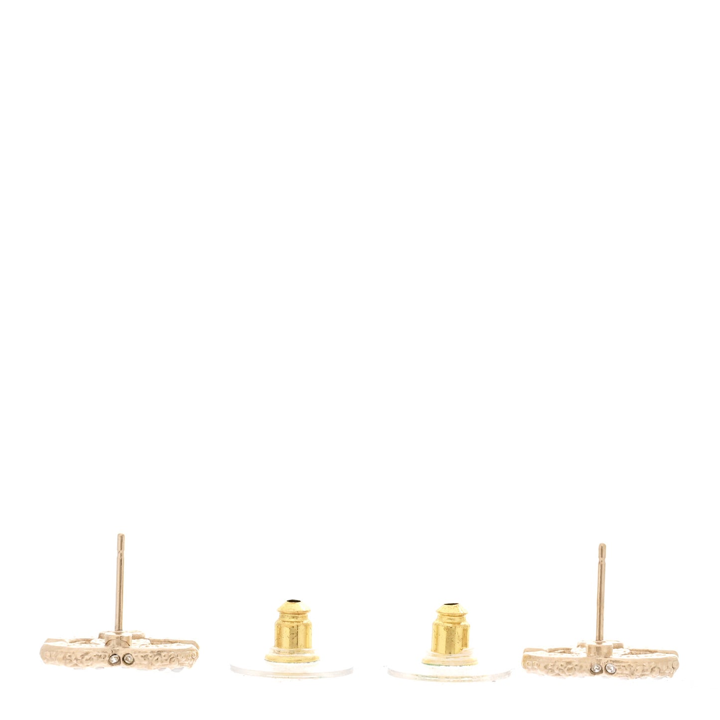 Pearl Crystal CC Earrings Light Gold