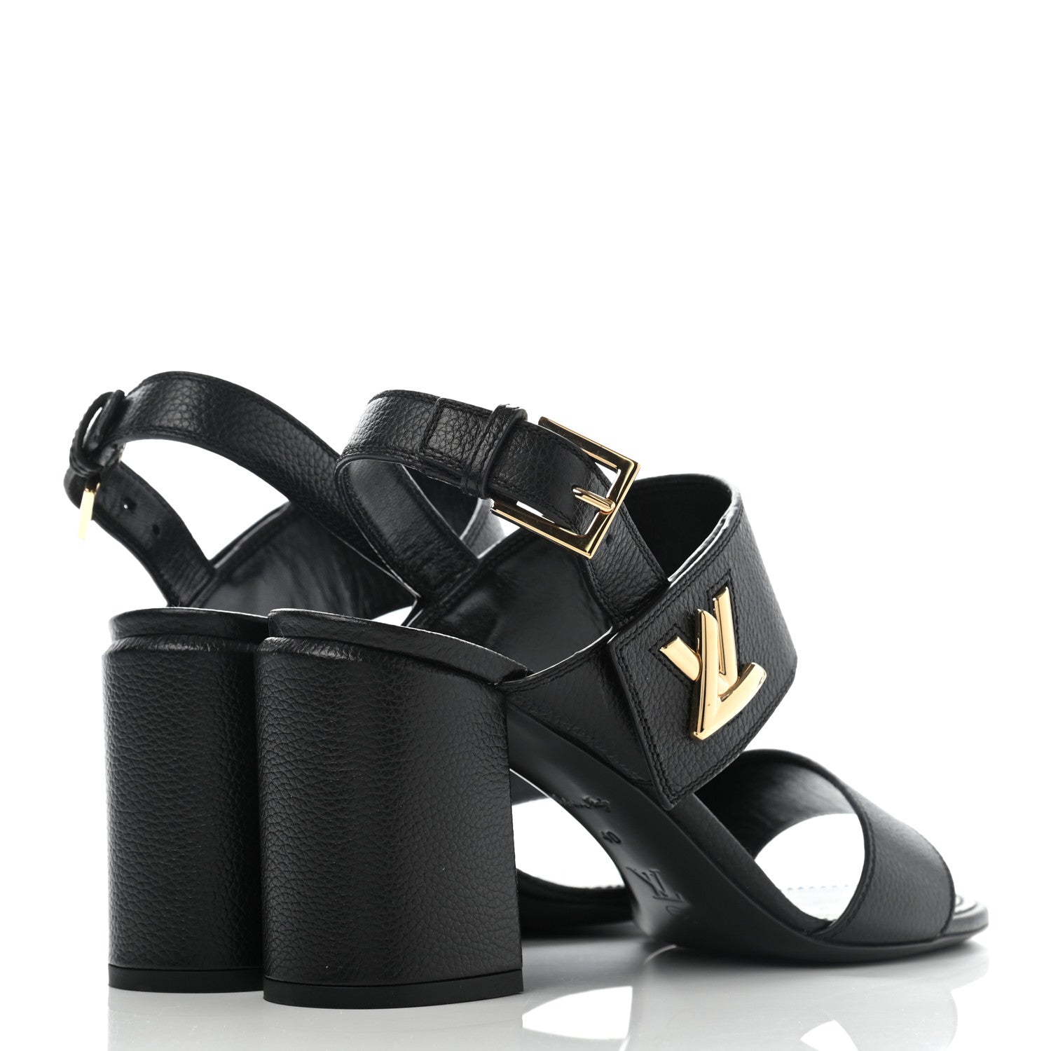Louis Vuitton Grained Calfskin Horizon Sandals 40 Black 4 of 6