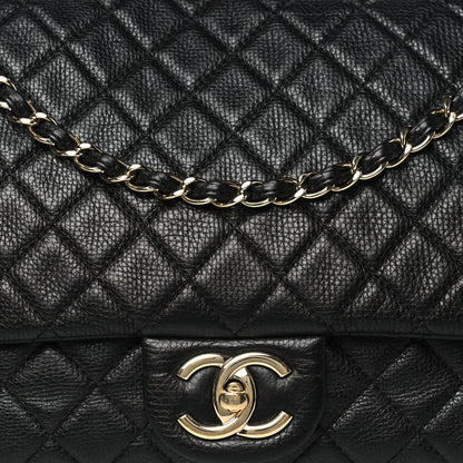 Chanel Calfskin Quilted XXL Travel Flap Bag Black 6 of 9