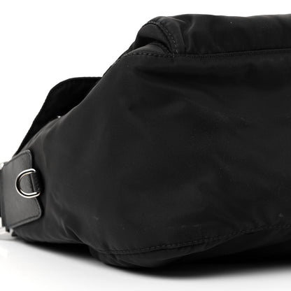 Prada Re-Nylon Vela Saffiano Pocket Double Buckle Messenger Shoulder Bag Black 8 of 9