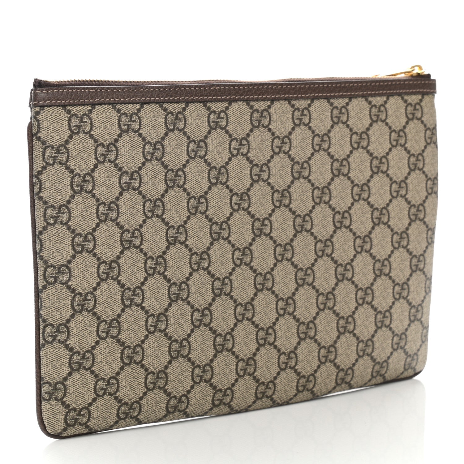 Gucci GG Supreme Monogram Large Ophidia Pouch Clutch Brown 3 of 10
